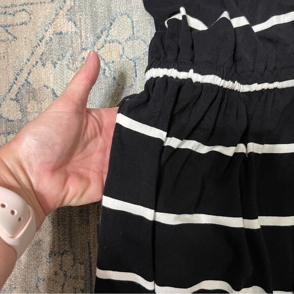 J. Crew Strapless Nautical Striped Maxi Dress Black White Size S - Picture 5 of 5